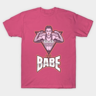 Unique Fit Babe Logo Themed T-Shirt